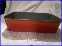 RARE DESCOWARE VINTAGE LARGE CAST IRON ROASTING PAN WithSWING HANDLES FE 34
