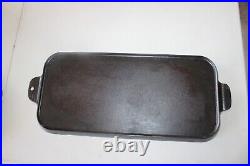 RARE Vintage GRISWOLD Block Large Logo Cast Iron #9 Long Rectangle Griddle #746