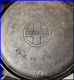 RARE Vtge(1950's)Griswold Large Block Logo #9, Cast Iron Griddle 609 B