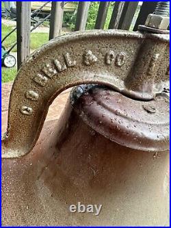Rare 1886 C. S. Cast Iron Upright #1 Crystal Metal Large School/ Church Bell