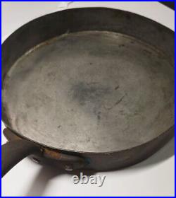 Rare Large Antique Copper Frying Pan with Cast Iron Handle Tinned Lining London