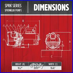 Red Lion RL-SPRK150 115/230 Volt, 1.5 HP, 71 GPM Cast Iron Sprinkler/Irrigation