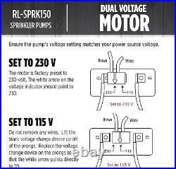 Red Lion RL-SPRK150 115/230 Volt, 1.5 HP, 71 GPM Cast Iron Sprinkler/Irrigation