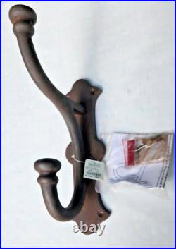 Restoration Hardware Vintage Large Cast Iron Hand Forged Coat Hook Rust Colored