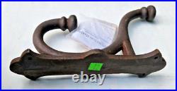 Restoration Hardware Vintage Large Cast Iron Hand Forged Coat Hook Rust Colored