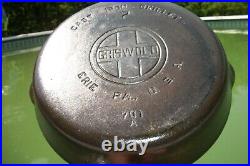 Restored Griswold #7 Cast Iron Skillet/Large Block Logo Smooth Bottom (701A)
