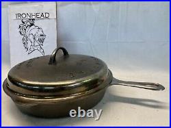 Restored Griswold No 9 Large Block EPU 710 Cast Iron Skillet with Cover Lid Nickel