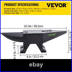 VEVOR Cast Iron Anvil, 88 Lbs(40kg) Single Horn Anvil with Large Countertop and