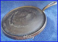 VINTAGE GRISWOLD CAST IRON SHALLOW GRIDDLE #9 LARGE BLOCK LOGO flapjack pan