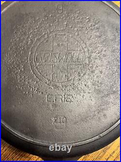 VTG Griswold No 9 Cast Iron Skillet 710 Large Slant Logo With Heat Ring