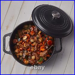 Victoria Cast Iron Large Dutch Oven with Lid and Dual Handles. 7 Quart Pot Seaso