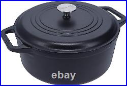 Victoria Cast Iron Large Dutch Oven with Lid and Dual Handles. 7 Quart Pot Seaso