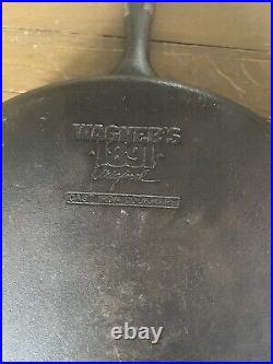 Vintage 1891 Wagner Large 13.5 Cast Iron Skillet