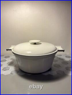 Vintage COPCO Denmark White Large Enameled Cast Iron pot