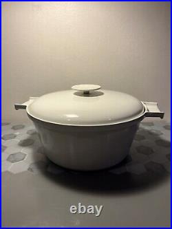 Vintage COPCO Denmark White Large Enameled Cast Iron pot