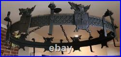 Vintage Cast Iron Extra-Large Chandelier VGC AMAZING STATURE UNIQUE FIXTURE