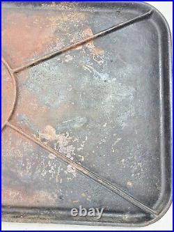 Vintage Cast Iron Griddle with Anti-Warp Bars S80-14 G Heavy Duty 22 x 12 Surface