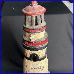 Vintage Cast Iron Nautical White Lighthouse Large 17