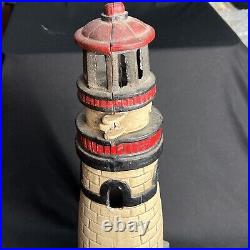 Vintage Cast Iron Nautical White Lighthouse Large 17