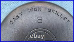 Vintage GRISWOLD #8 Cast Iron Skillet Large Block Logo 704A