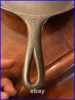 Vintage GRISWOLD #8 Cast Iron Skillet Large Logo 704 V Cleaned