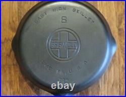 Vintage GRISWOLD #8 Cast Iron Skillet With Large Block Logo 704 N