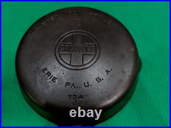 Vintage GRISWOLD Cast Iron SKILLET Frying Pan # 8 Large Block Logo, 704J L7.23