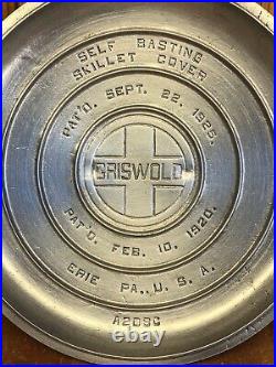 Vintage GRISWOLD Cast Iron SKILLET Frying Pan & Cover Lid # 8 LARGE BLOCK LOGO