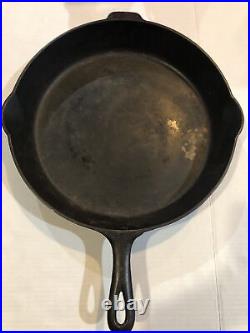 Vintage Griswold #12 Cast Iron Skillet 719 Erie PA Large Logo With Heat Ring