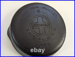 Vintage Griswold # 6 Skillet Nice Shape Large Logo