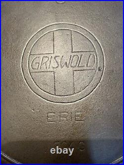 Vintage Griswold 8 Slanted Large Block Logo Cast Iron Skillet 704 G Heat Ring