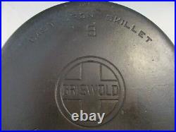 Vintage Griswold Cast Iron Skillet #9 Large Block Logo ERIE PA 710 S Ref. S
