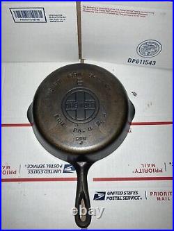 Vintage Griswold Cast Iron Skillet Chrome Large Block Logo #6 Erie PA USA 699J