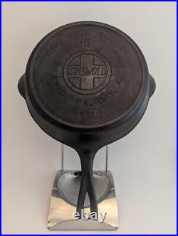 Vintage Griswold Cast Iron Skillet No 6 Erie PA 699 Large Block Logo w Heat Ring