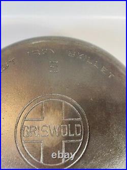 Vintage Griswold Large Block Logo NO Heat Ring No. 9 Cast Iron Skillet 710S