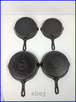 Vintage Griswold Large Logo 6,7,8,9 Cast Iron Skillet Set Excellent Condition