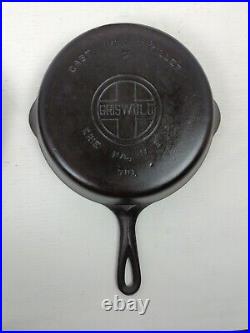 Vintage Griswold Large Logo 6,7,8,9 Cast Iron Skillet Set Excellent Condition