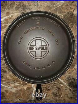 Vintage Griswold No. 9 Large Block Logo 609 Cast Iron Griddle