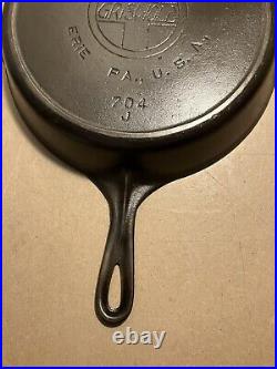 Vintage Griswold cast iron skillet 8 Heat Ring Slant Logo Large Block Double Pou