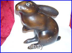 Vintage Japanese Large Cast Iron Bunny Rabbit Statue Figure