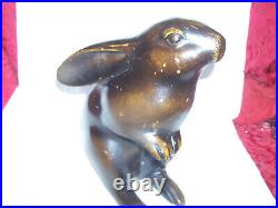 Vintage Japanese Large Cast Iron Bunny Rabbit Statue Figure