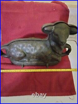 Vintage Large Cast Iron Lamb Cake Mold Great Condition c1920