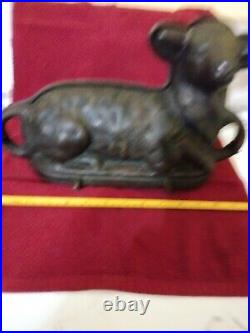 Vintage Large Cast Iron Lamb Cake Mold Great Condition c1920