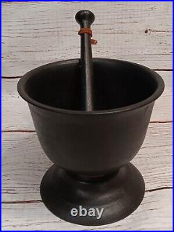 Vintage Large Cast Iron Mortar and Pestle