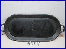 Vintage Large Oval Cast Iron Griddle with Handles