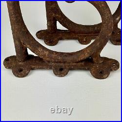 Vintage Pair of Large Cast Iron Hand Forged Horse Tack Coat Hooks