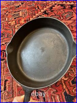 Vtg Antique Griswold No 9 710 Cast Iron Large Block Logo Skillet withHeat Ring Usa
