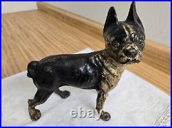 Vtg. Large heavy cast iron Boston terrier doorstop