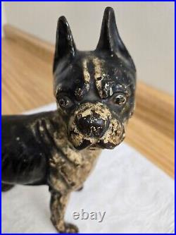 Vtg. Large heavy cast iron Boston terrier doorstop