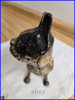 Vtg. Large heavy cast iron Boston terrier doorstop